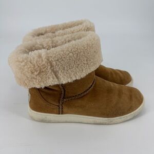 UGG Mika Classic Sneaker Boots Brown Suede Shearling Lining Size 8